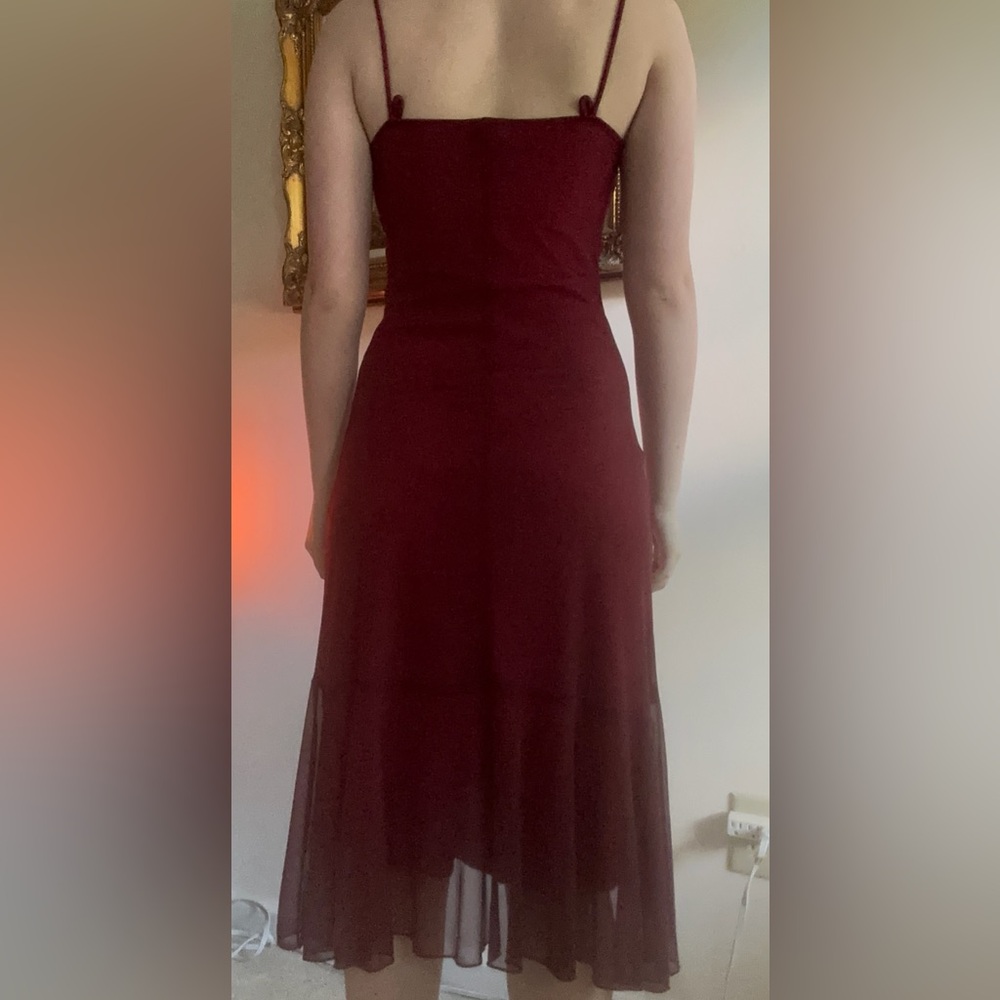 Ruby Rox Red Layered Mesh Dress. - Picture 5 of 16